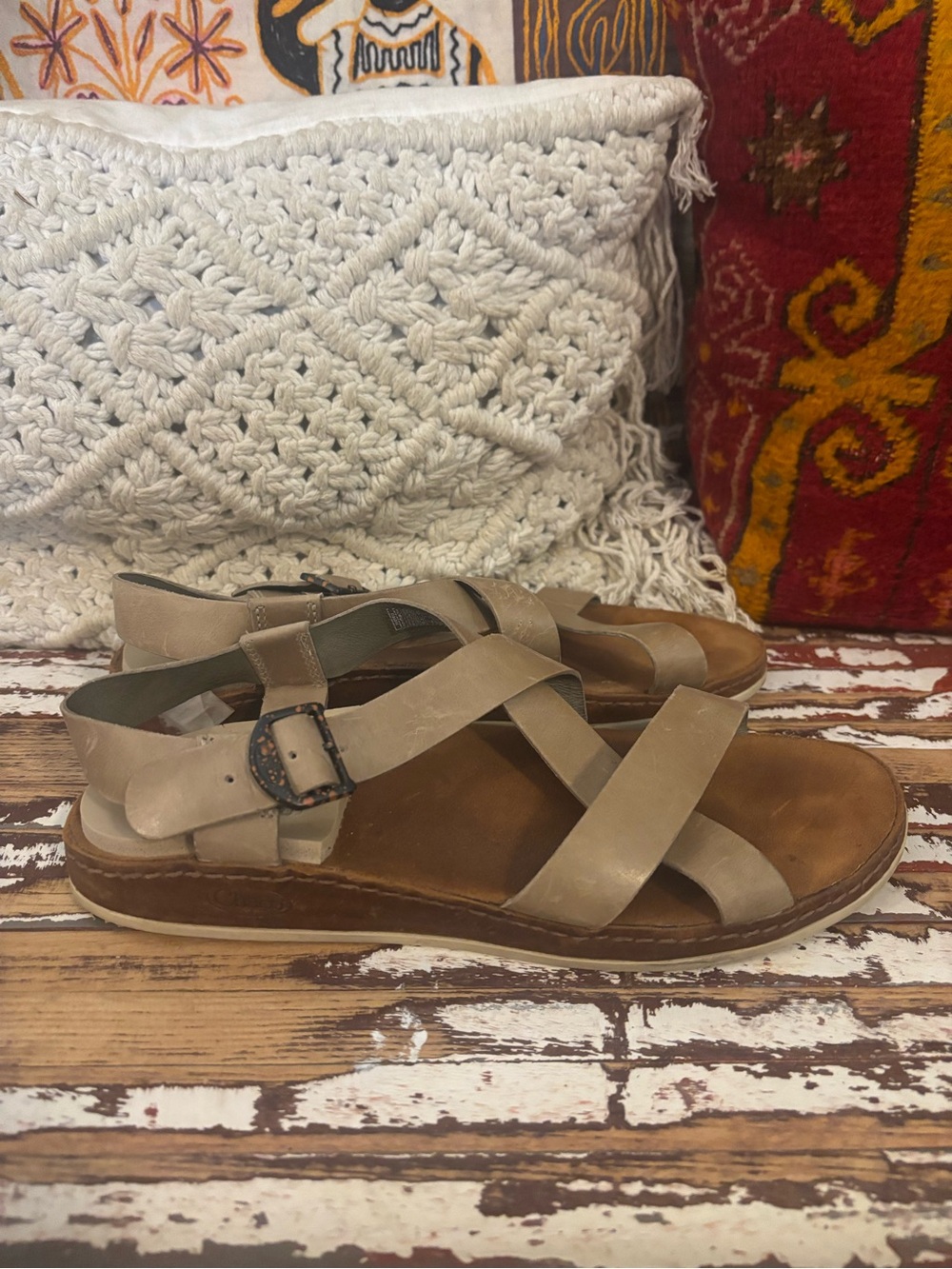 Chaco Women's Taupe Strappy Leather Sandals